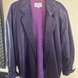 Evan Arpelli New York purple leather jacket